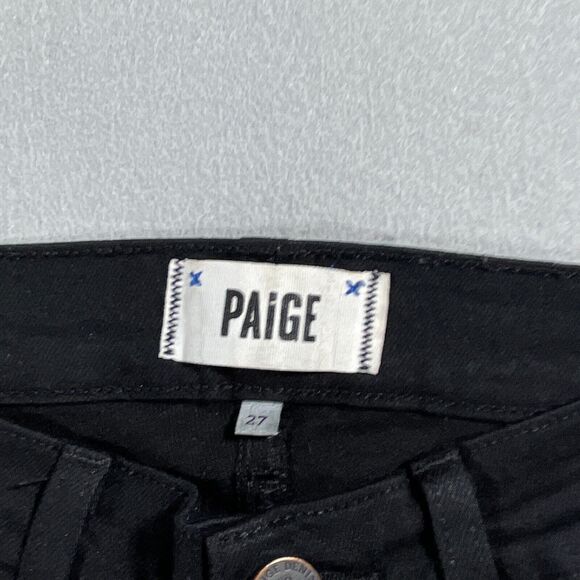 Paige Jeans Womens Verdugo‎ Ankle Skinny size 27 x 30 Black Denim Stretch - Picture 6 of 12
